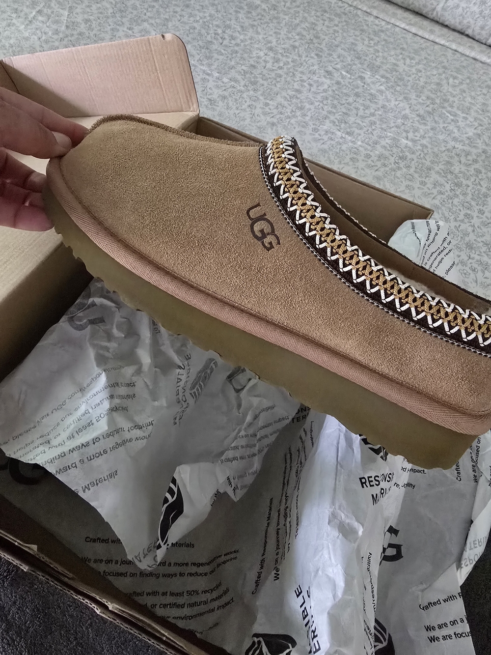 UGG Chestnut Suede Slip-On Slipper